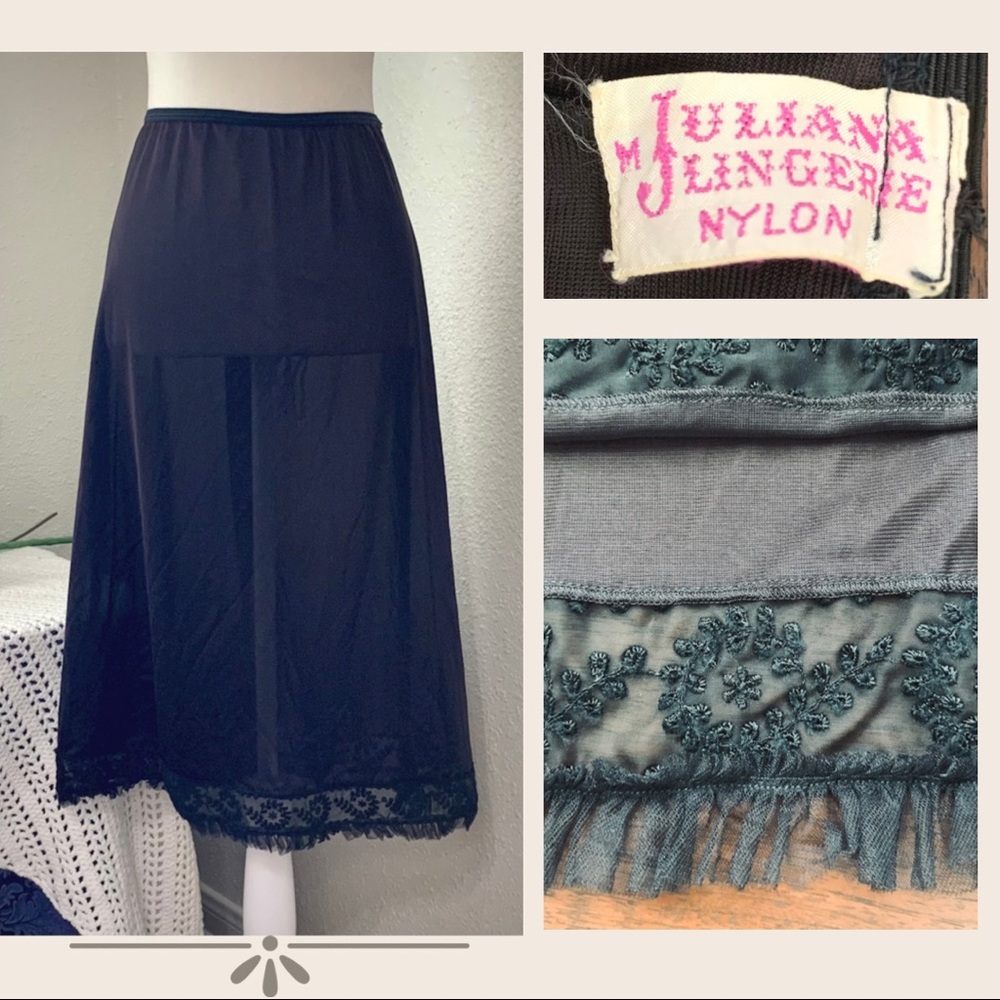 Vintage 50s Slip Skirt, Sz M